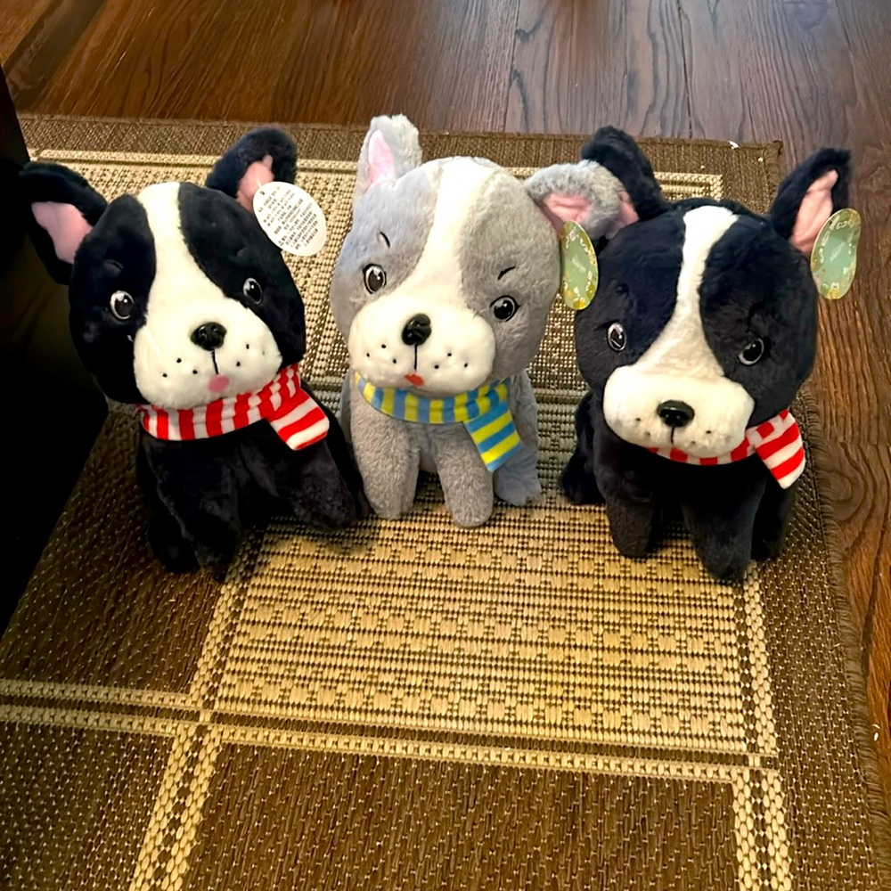 BRAND NEW WITH TAGS 3 stuffed dog plushies